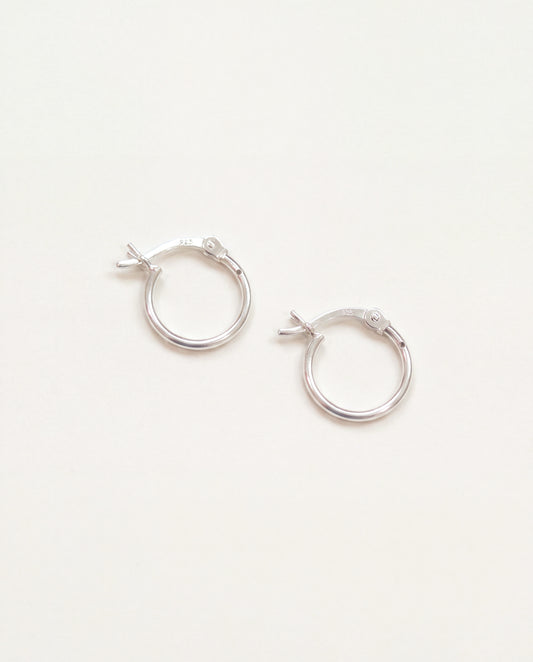 925 Sterling Silver Earrings, Sterling Silver Hoop Earrings | 13mm Lightweight Daily Pair by HAUS OF MONOGRAM