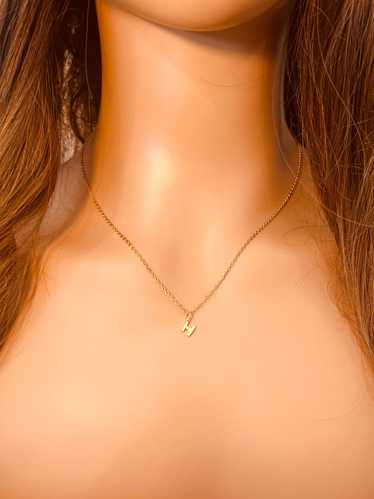 925 Sterling Silver Necklaces, Sterling Silver Initial Charm Necklace | 10mm Letter | 16" or 18" by HAUS OF MONOGRAM