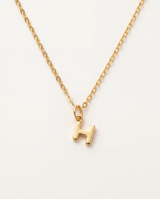 925 Sterling Silver Necklaces, Sterling Silver Initial Charm Necklace | 10mm Letter | 16" or 18" by HAUS OF MONOGRAM