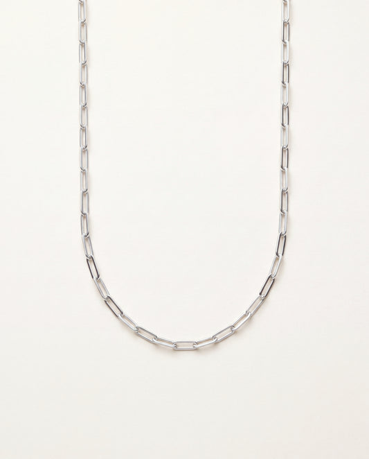 925 Sterling Silver Men's Chains, Sterling Silver Paperclip Chain | 2.5mm Width | 16–30" by HAUS OF MONOGRAM