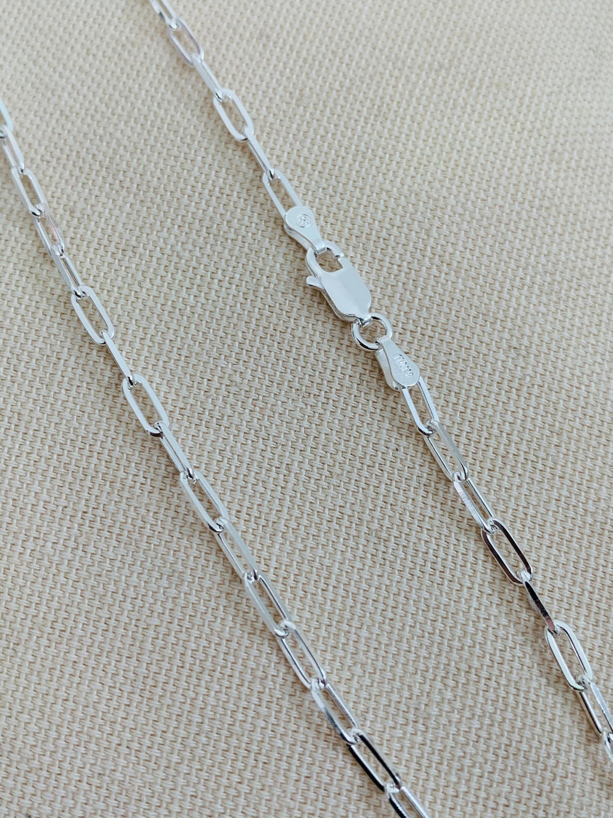 925 Sterling Silver Men's Chains, Sterling Silver Paperclip Chain | 2.5mm Width | 16–30" by HAUS OF MONOGRAM