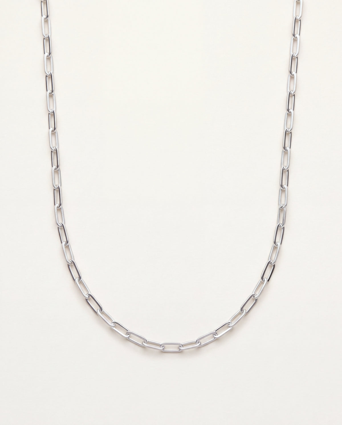 925 Sterling Silver Necklaces, Sterling Silver Paperclip Necklace | 2.5mm Chain Design by HAUS OF MONOGRAM
