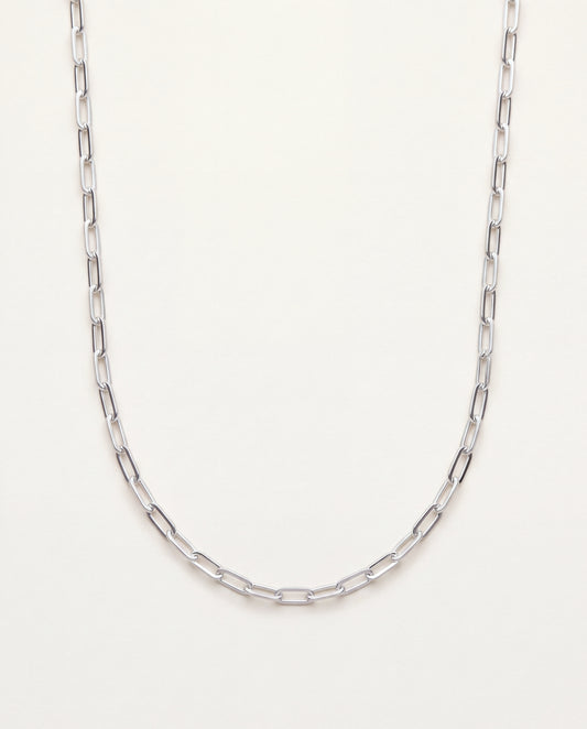 925 Sterling Silver Necklaces, Sterling Silver Paperclip Necklace | 2.5mm Chain Design by HAUS OF MONOGRAM