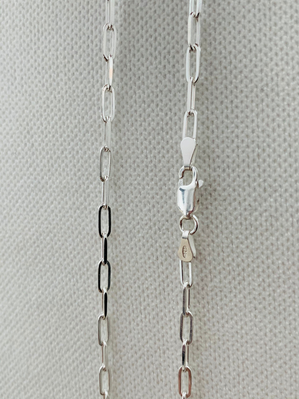 925 Sterling Silver Necklaces, Sterling Silver Paperclip Necklace | 2.5mm Chain Design by HAUS OF MONOGRAM