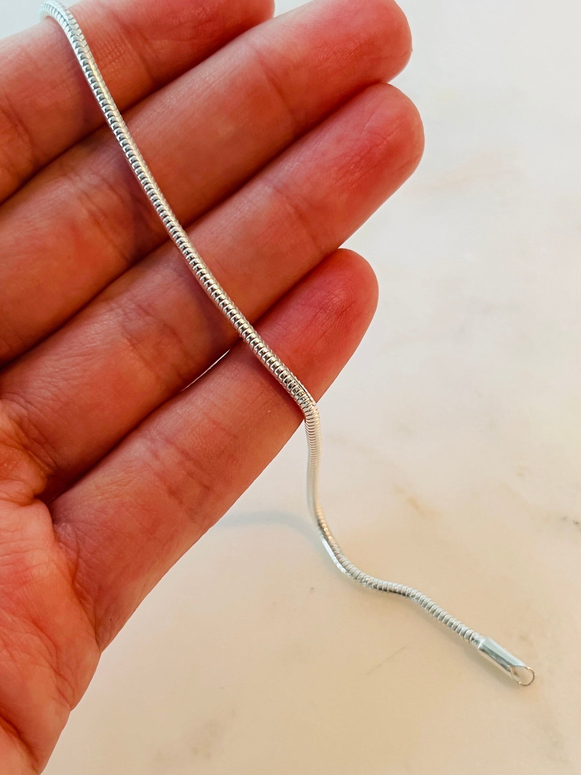 925 Sterling Silver Bracelets, Sterling Silver Snake Bracelet | 1mm Adjustable 7" to 8" by HAUS OF MONOGRAM