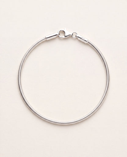 925 Sterling Silver Bracelets, Sterling Silver Snake Bracelet | 1mm Adjustable 7" to 8" by HAUS OF MONOGRAM