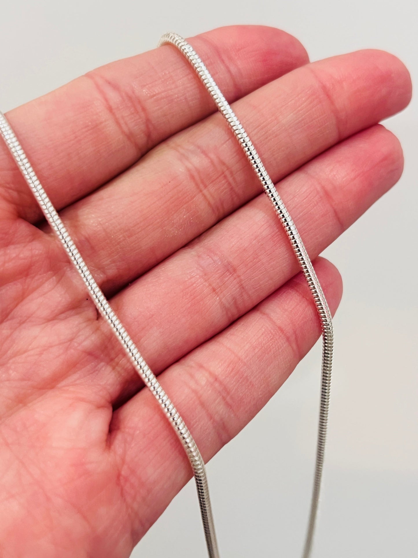 925 Sterling Silver Necklaces, Sterling Silver Snake Necklace | 1mm | 18–30 Inches by HAUS OF MONOGRAM