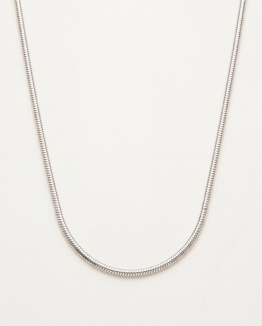 925 Sterling Silver Necklaces, Sterling Silver Snake Necklace | 2mm Chain | 16" to 24" Length by HAUS OF MONOGRAM