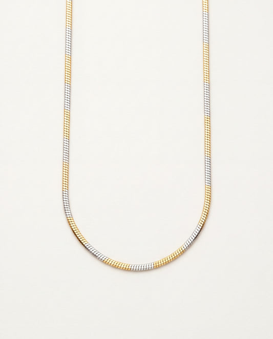 Two Tone Snake Necklace | 1.5mm Square Chain | 16–18 Inch by HAUS OF MONOGRAM