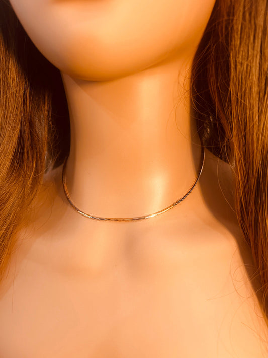 Two Tone Snake Necklace | 1.5mm Square Chain | 16–18 Inch by HAUS OF MONOGRAM