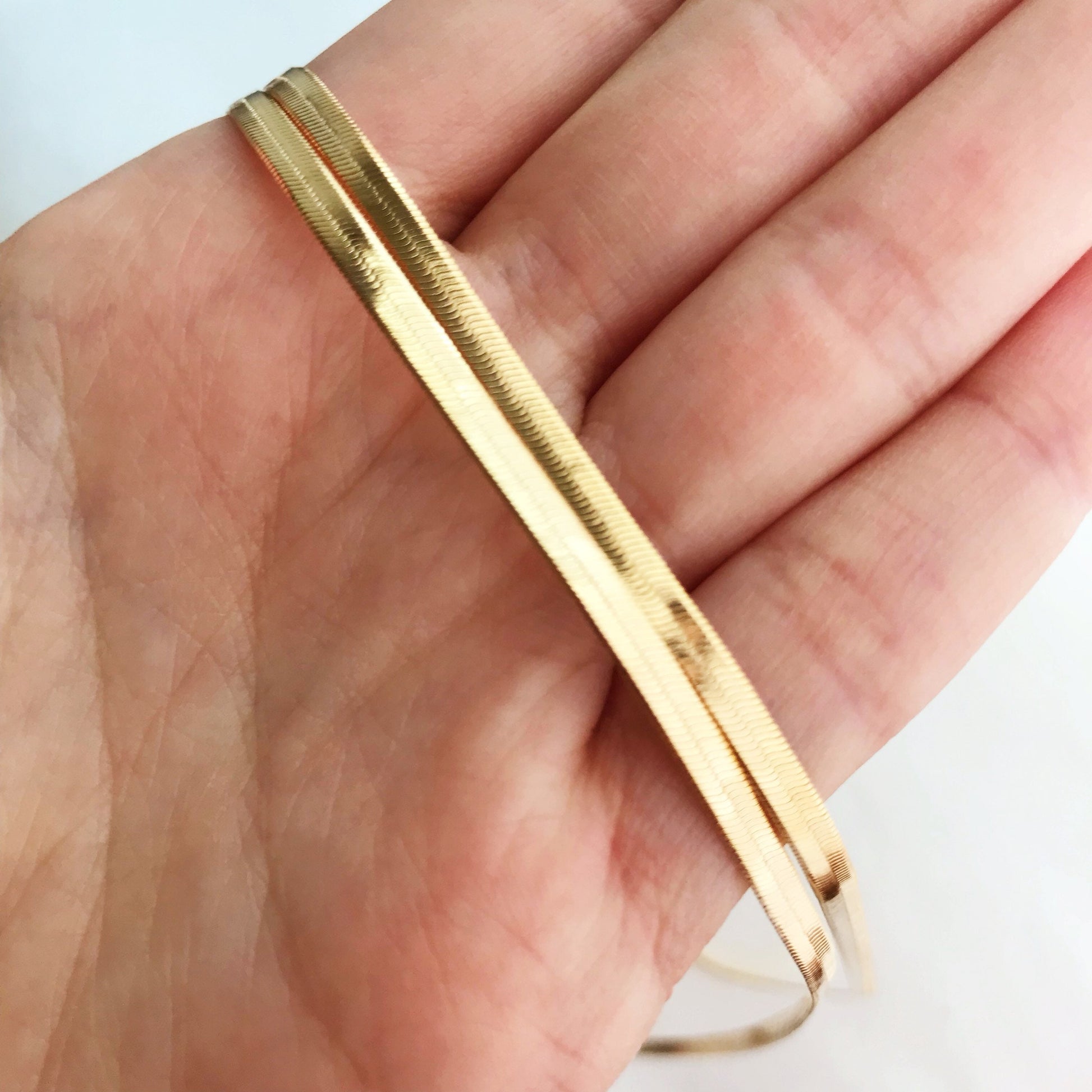 Herringbone Chain, 18kt Gold Filled Necklace - Herringbone Necklace, Herringbone Jewelry