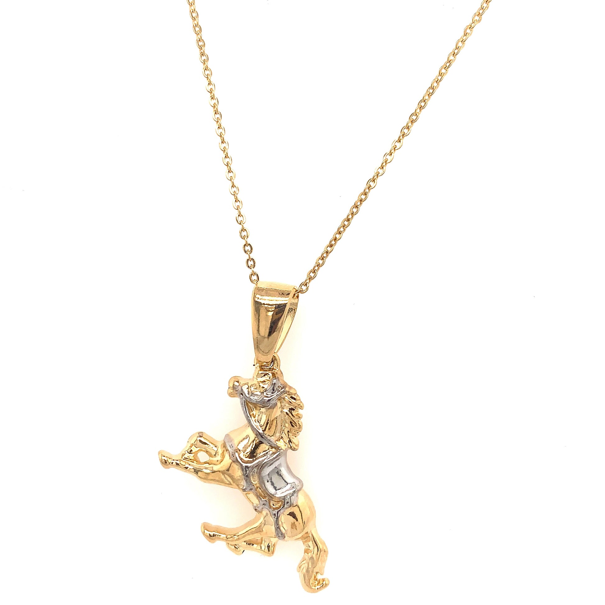 Gold Filled Horse Pendant with Necklace, Horse Pendant, Horse Charm, Horse Necklace, Gold Filled Pendant,Gold Filled Jewelry,eCharm Necklace