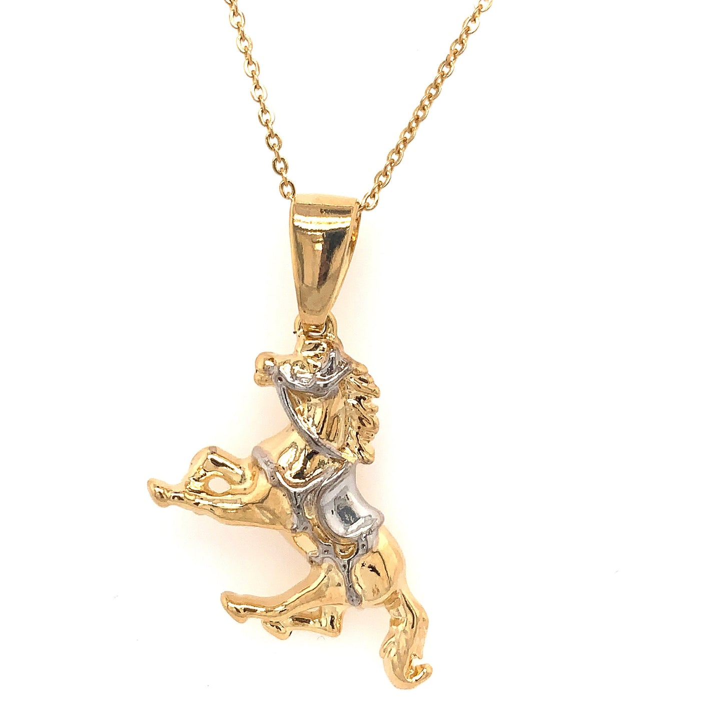 Gold Filled Horse Pendant with Necklace, Horse Pendant, Horse Charm, Horse Necklace, Gold Filled Pendant,Gold Filled Jewelry,eCharm Necklace
