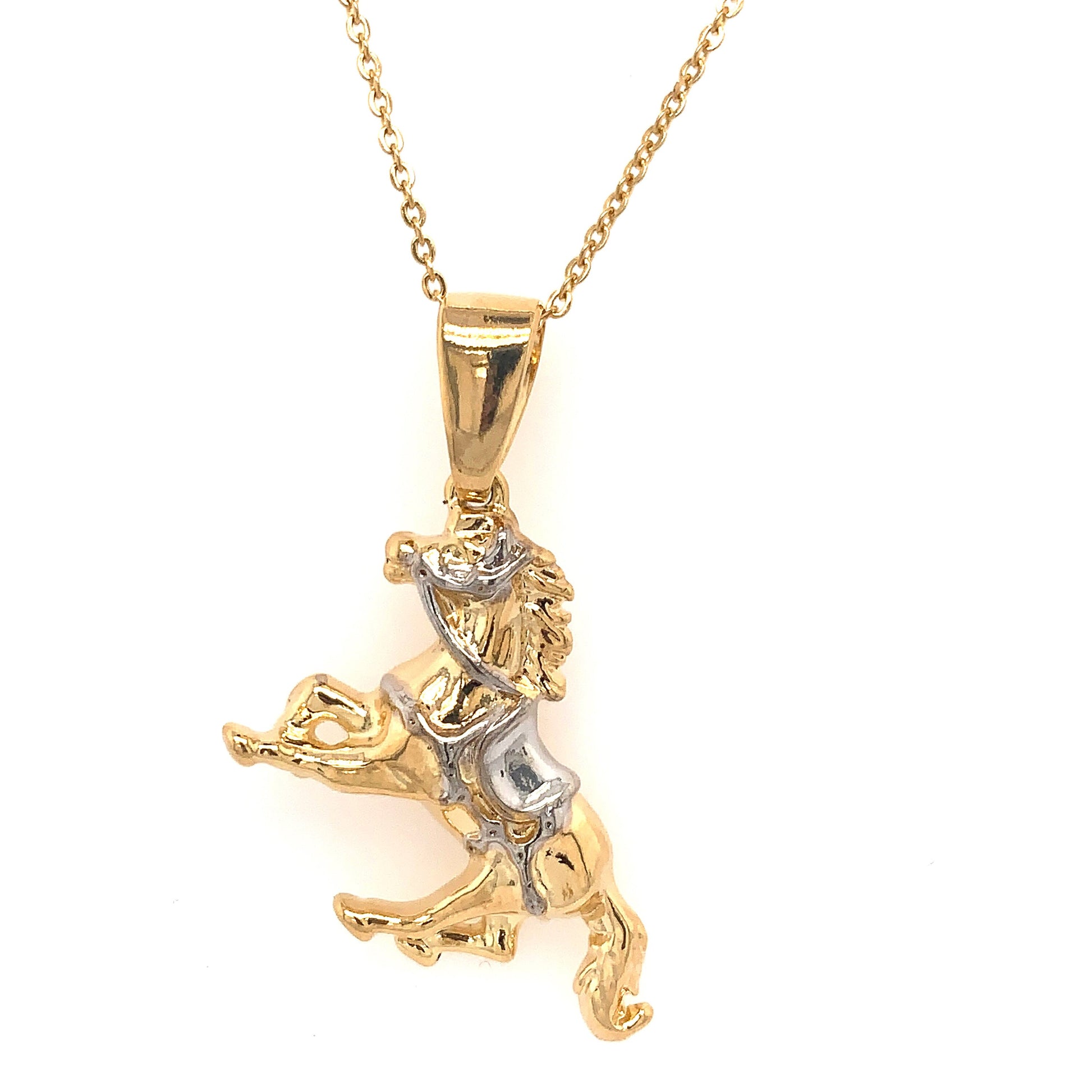 Gold Filled Horse Pendant with Necklace, Horse Pendant, Horse Charm, Horse Necklace, Gold Filled Pendant,Gold Filled Jewelry,eCharm Necklace