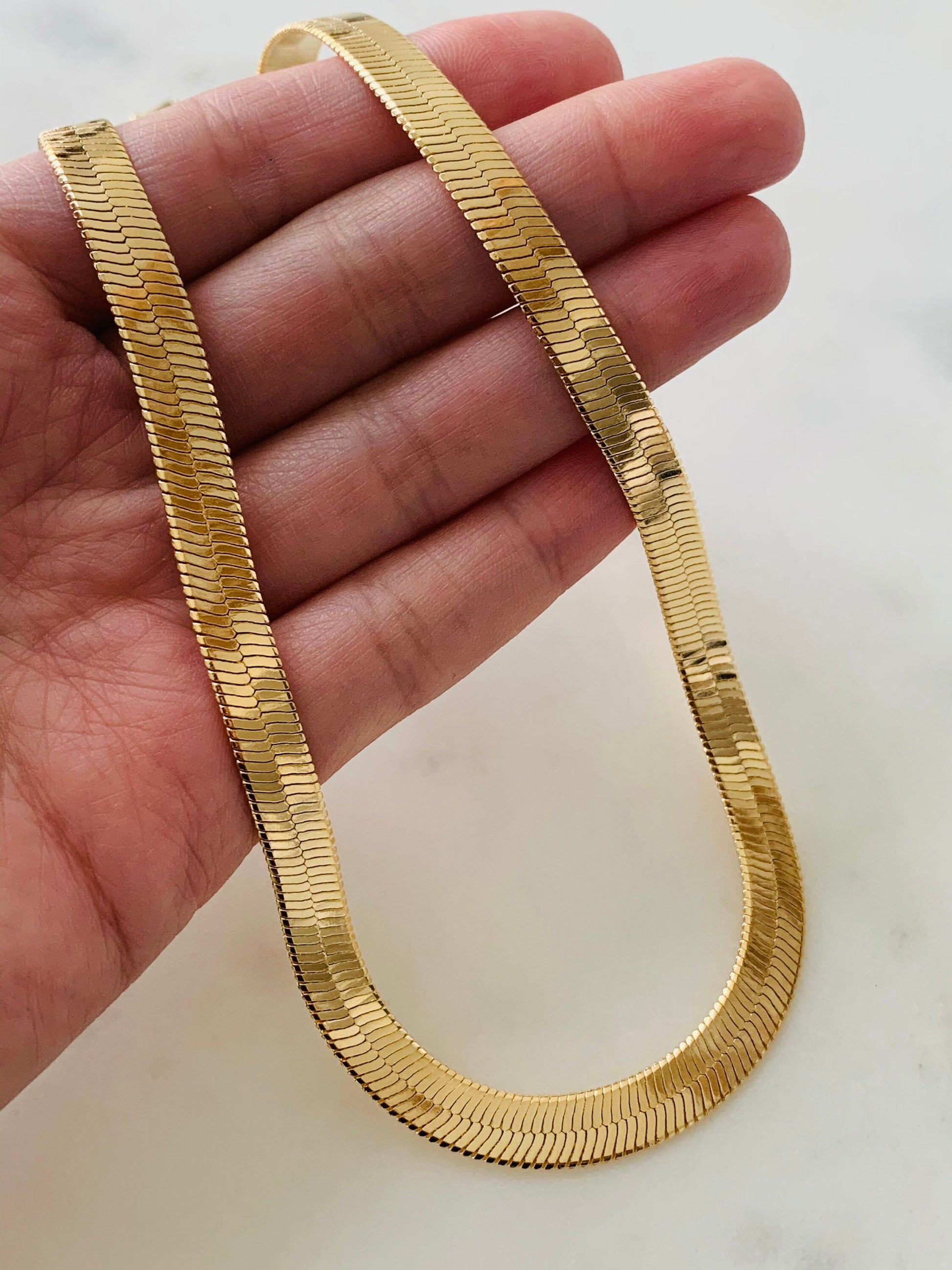 Herringbone Chain, Gold Filled Necklace, Layering Necklace, Gold Necklace, Chunky Necklace, Gift for Her,Everyday Necklace,Herringbone,Chain