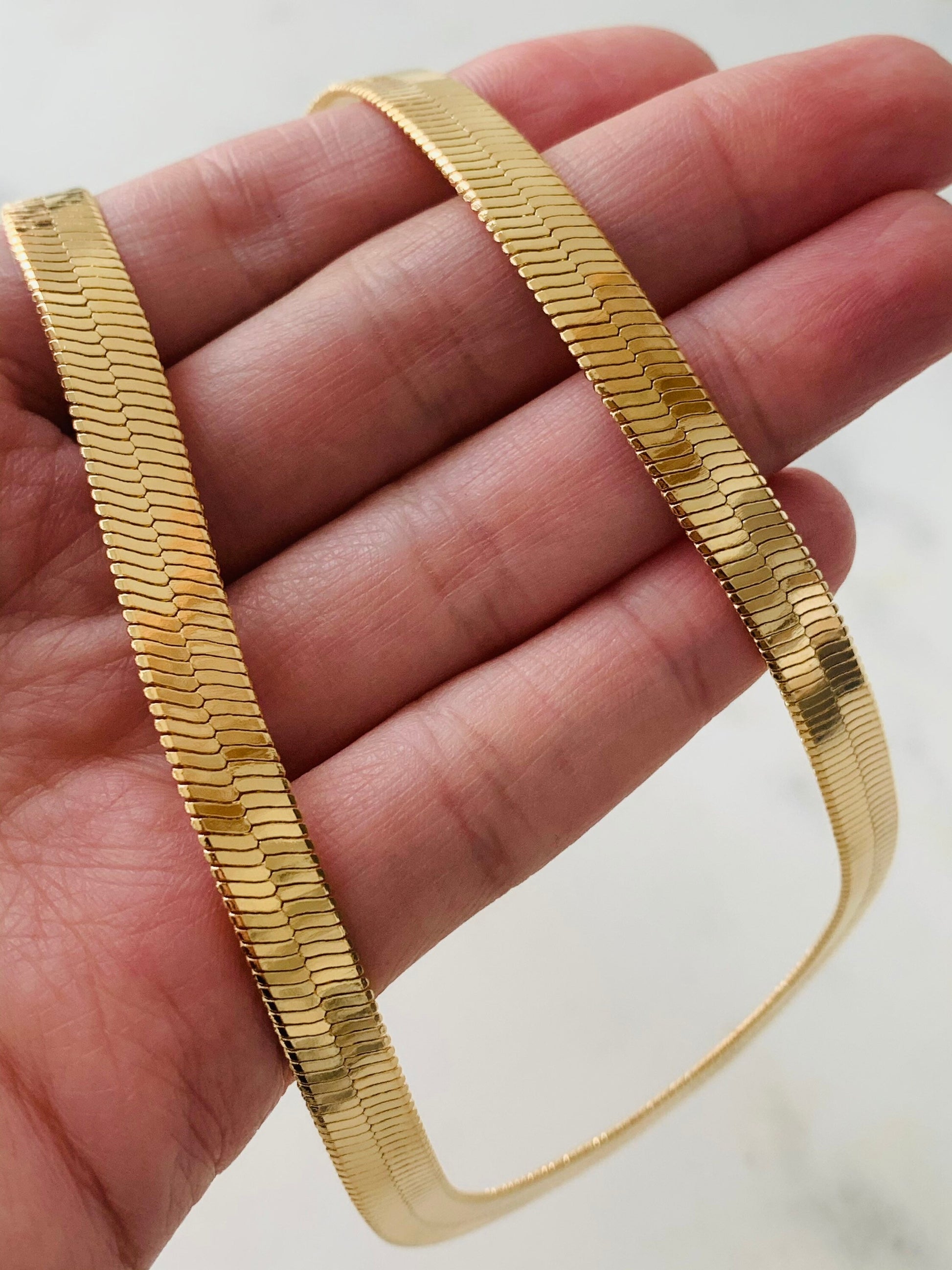 Herringbone Chain, Gold Filled Necklace, Layering Necklace, Gold Necklace, Chunky Necklace, Gift for Her,Everyday Necklace,Herringbone,Chain