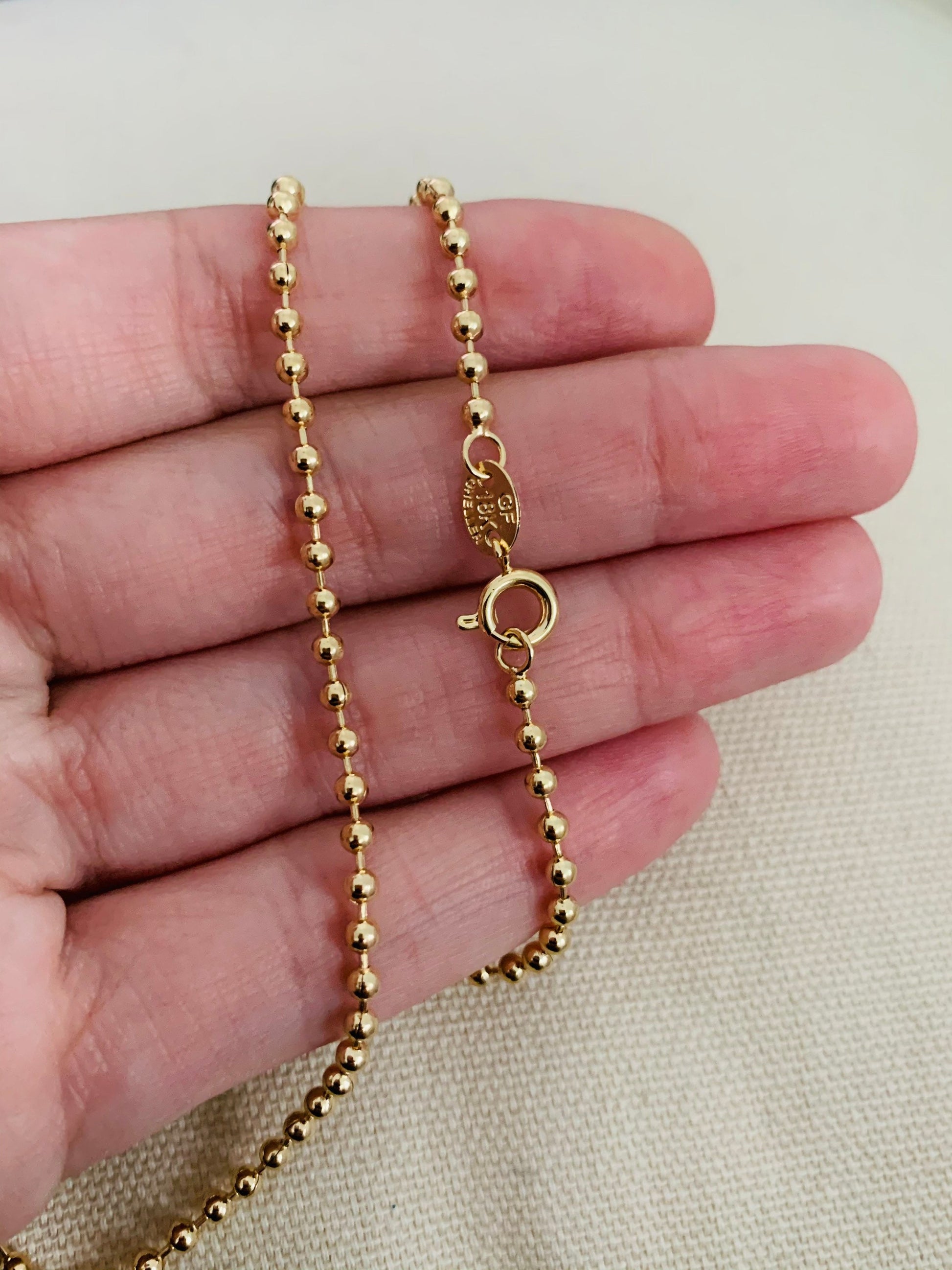 Ball Chain, Womens Necklace, Necklace for Women, Gold Filled Necklace, Gold Filled Chain, Gold Chain, Gold Necklace, Military Chain, Ball