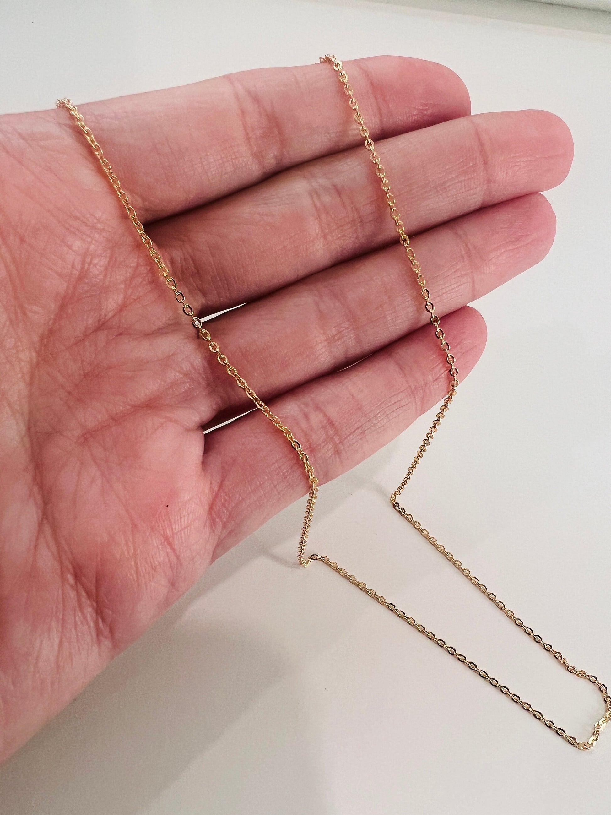 Gold Filled Necklace, Delicate Necklace, Everyday Necklace, Dainty Necklace, Chain for Pendant, Gold Cable Chain, Plain Chain for Charm