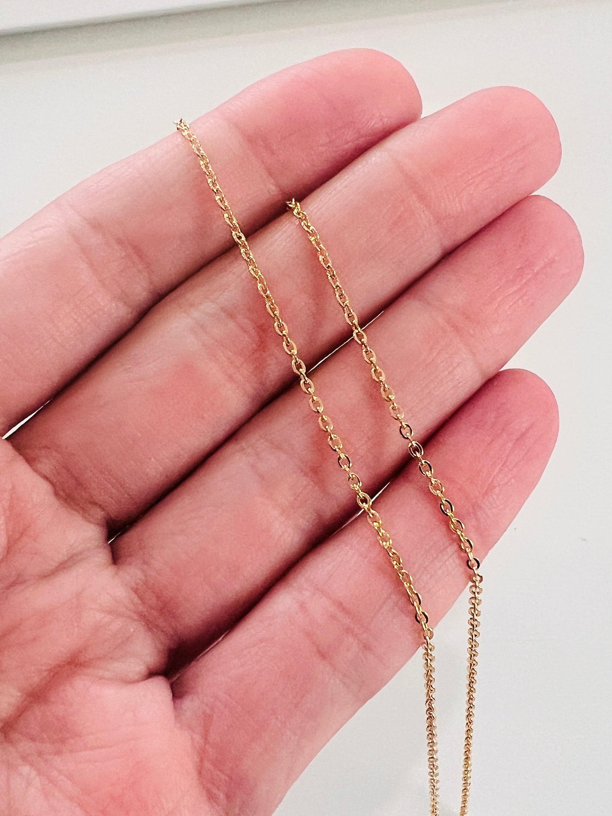 Gold Filled Necklace, Delicate Necklace, Everyday Necklace, Dainty Necklace, Chain for Pendant, Gold Cable Chain, Plain Chain for Charm